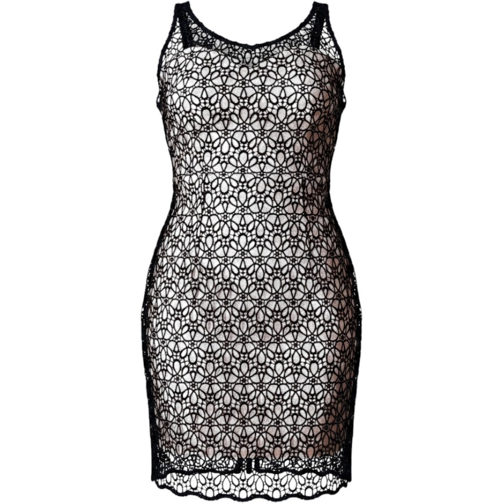 Ann Taylor Petite Black Lace Overlay Sheath Dress Champagne Lining 0P Sleeveless